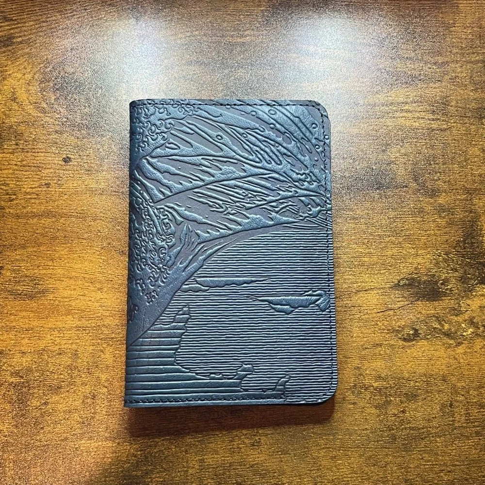 Oberon Design Navy Leather Great Wave Refillable 4